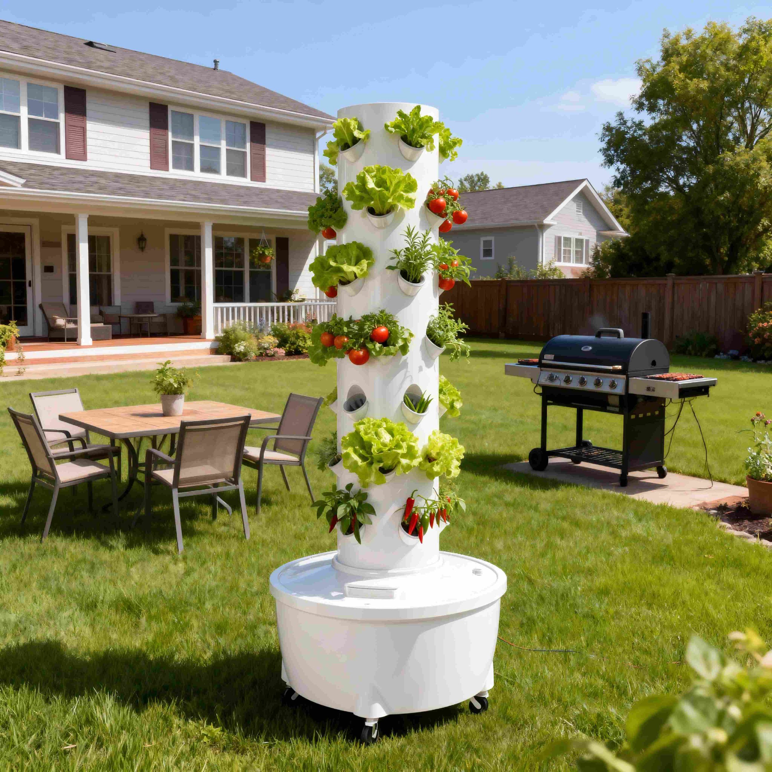V8 Hydroponic Grow Tower System without LED Lights (40 Plant Sites)