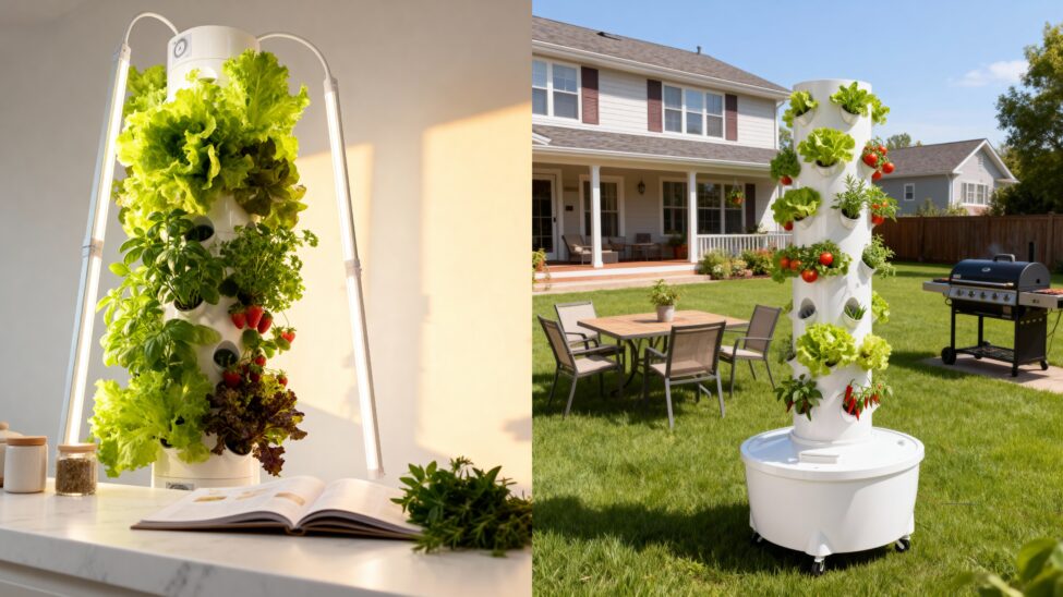 Comparing indoor vs outdoor hydroponic tower yield