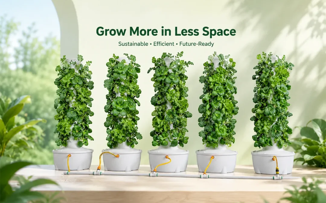 10-Tower Backyard Hydroponic Tower Garden with Irrigation and Dosing