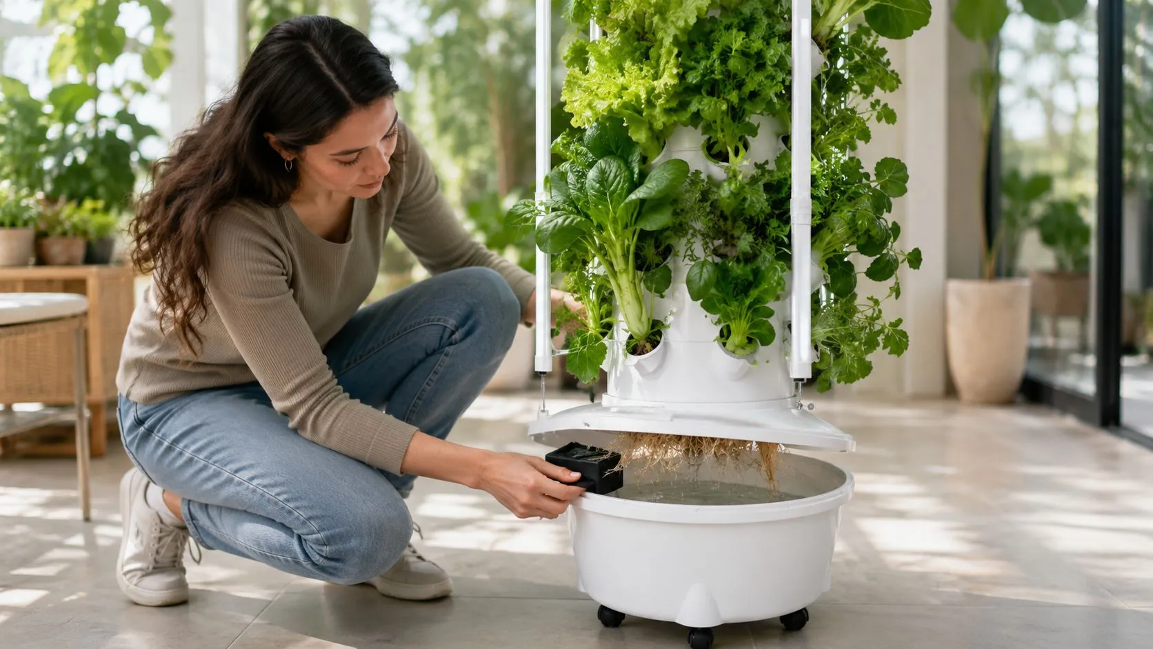 hydroponic tower root management-1